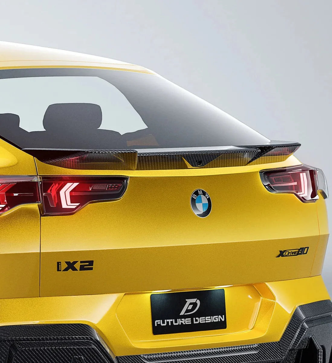 BMW X2 IX2 M35i sDrive28i xDrive28i U10 (with M-Sport bumper) 2024-ON with Aftermarket Parts - Rear Spoiler Pre-preg Carbon Fiber / FRP from Future Design