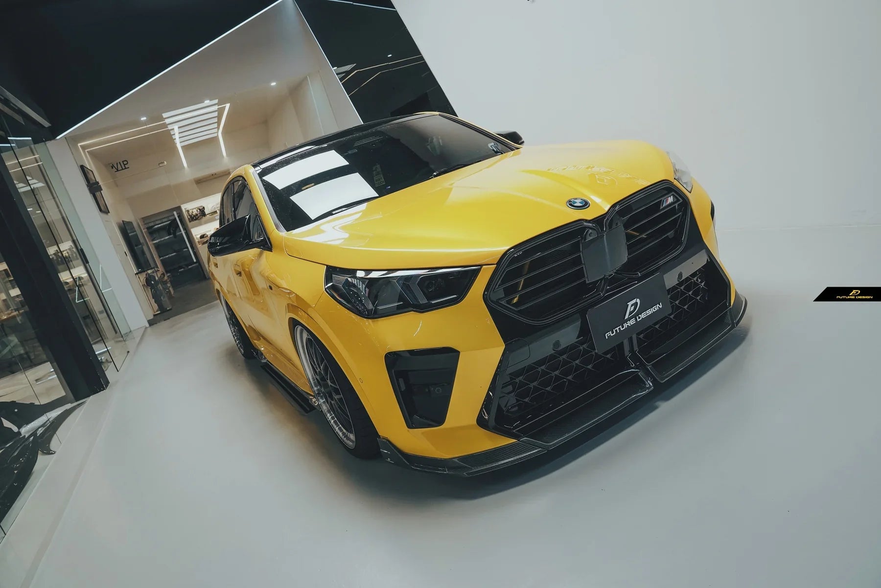 BMW X2 IX2 M35i sDrive28i xDrive28i U10 (with M-Sport bumper) 2024-ON with Aftermarket Parts - V1 Front Lip Pre-preg Carbon Fiber / FRP from Future Design