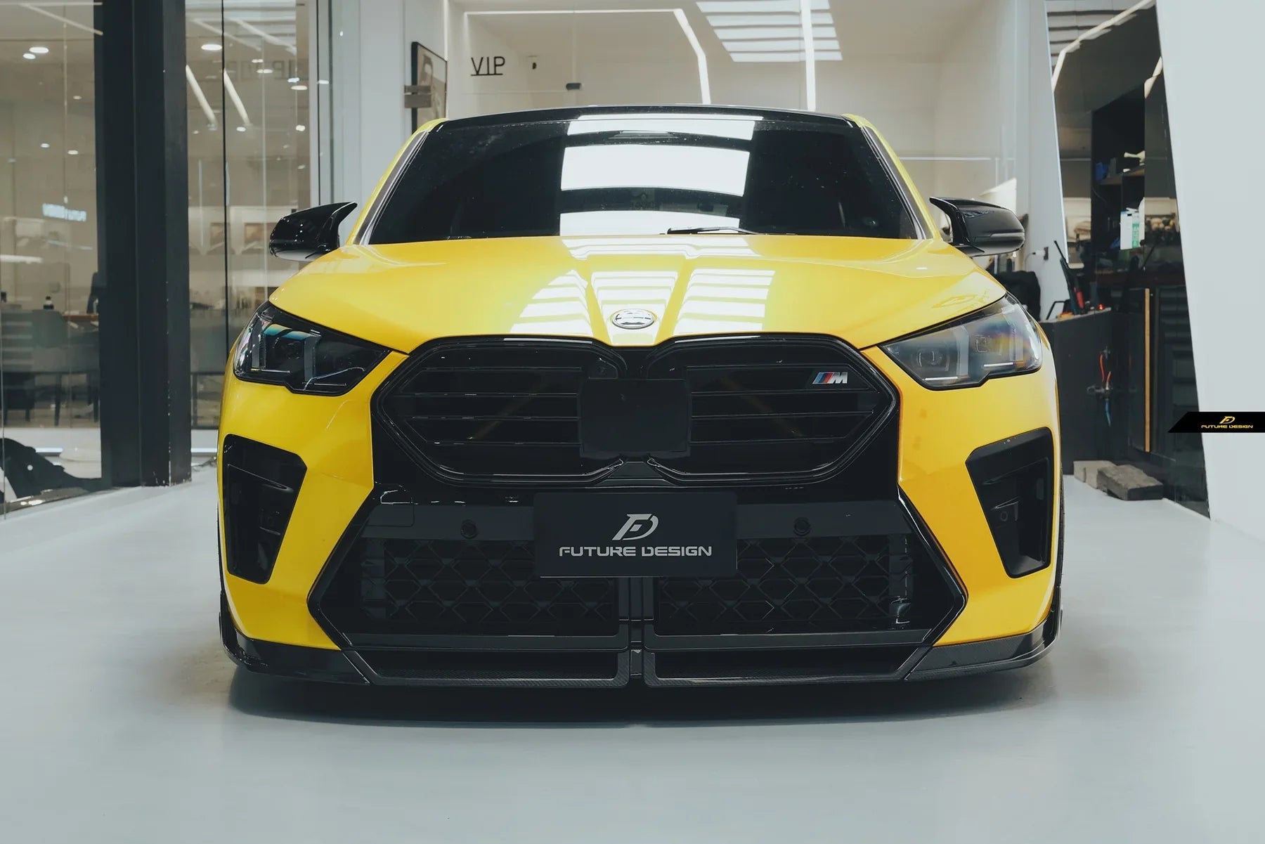 BMW X2 IX2 M35i sDrive28i xDrive28i U10 (with M-Sport bumper) 2024-ON with Aftermarket Parts - V1 Front Lip Pre-preg Carbon Fiber / FRP from Future Design