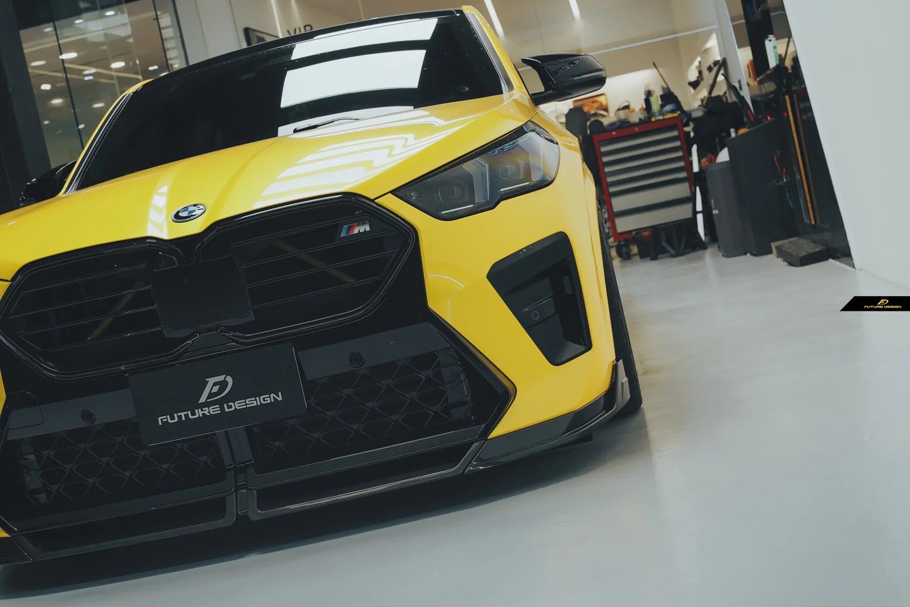 BMW X2 IX2 M35i sDrive28i xDrive28i U10 (with M-Sport bumper) 2024-ON with Aftermarket Parts - V1 Front Lip Pre-preg Carbon Fiber / FRP from Future Design