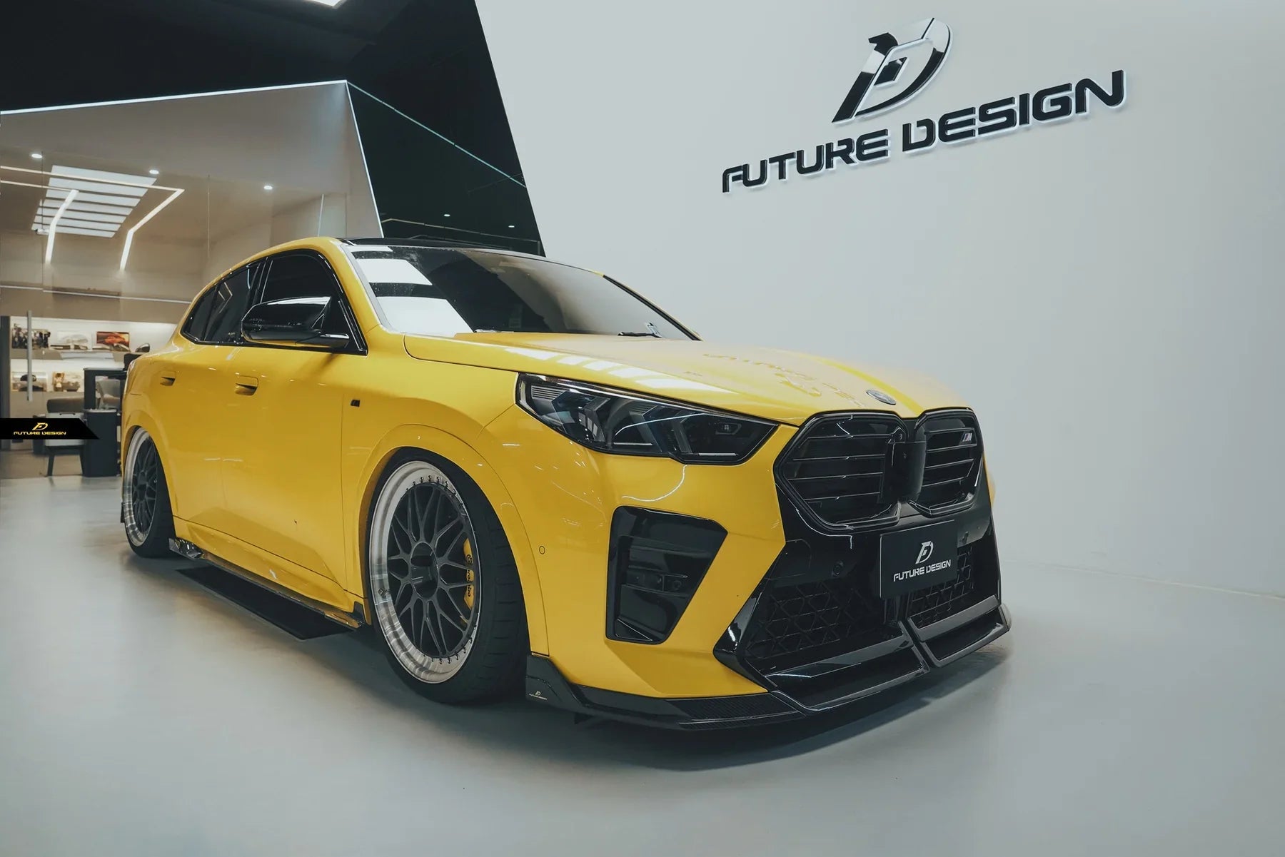 BMW X2 IX2 M35i sDrive28i xDrive28i U10 (with M-Sport bumper) 2024-ON with Aftermarket Parts - V1 Front Lip Pre-preg Carbon Fiber / FRP from Future Design