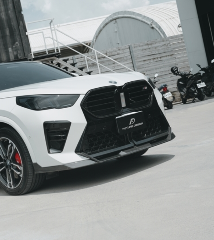 BMW X2 IX2 M35i sDrive28i xDrive28i U10 (with M-Sport bumper) 2024-ON with Aftermarket Parts - V2 Front Lip Pre-preg Carbon Fiber / FRP from Future Design