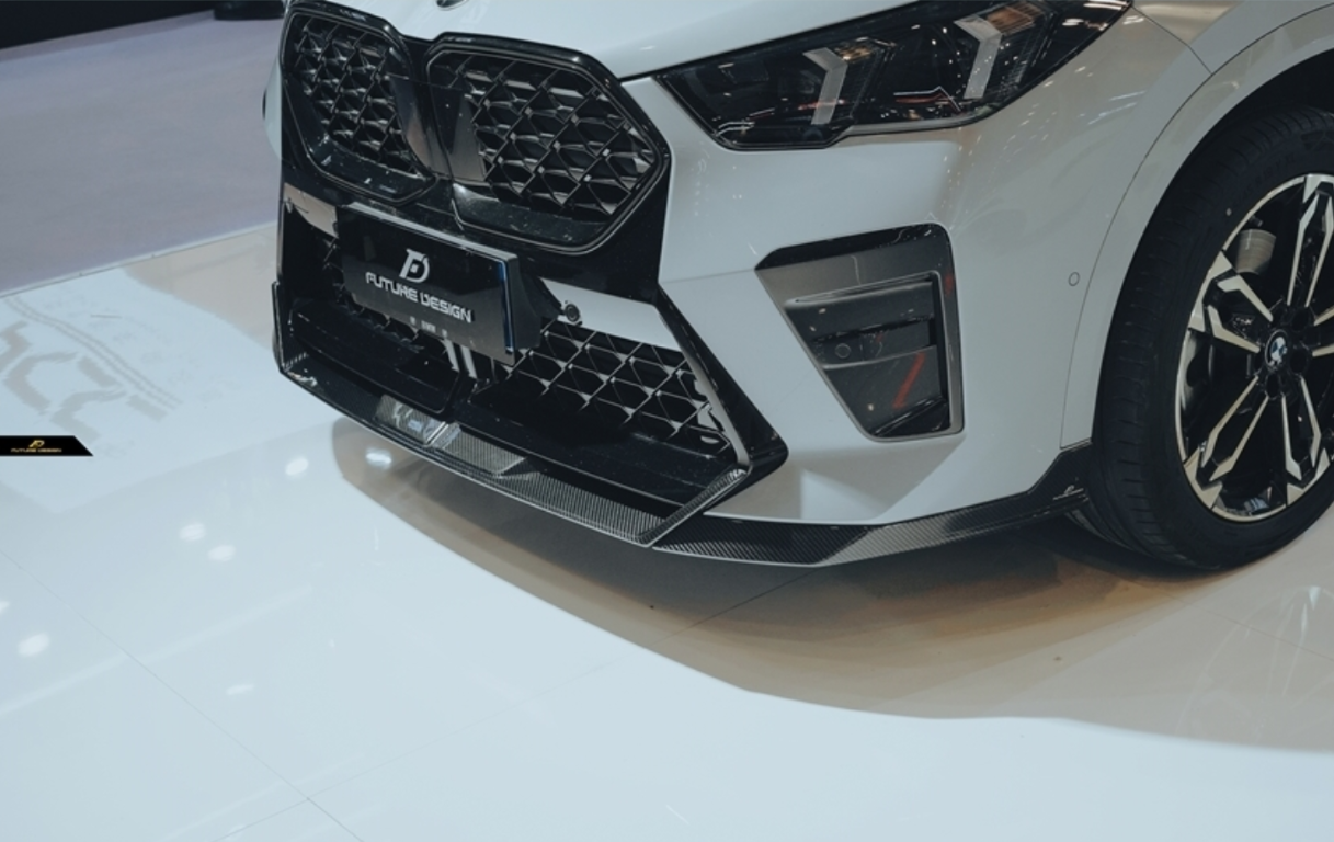 BMW X2 IX2 M35i sDrive28i xDrive28i U10 (with M-Sport bumper) 2024-ON with Aftermarket Parts - V2 Front Lip Pre-preg Carbon Fiber / FRP from Future Design