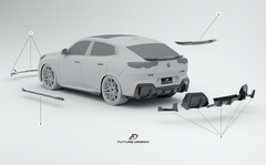 BMW X2 IX2 sDrive28i xDrive28i U10 (with M-Sport bumper) 2024-ON with Aftermarket Parts - Rear Diffuser Pre-preg Carbon Fiber / FRP from Future Design
