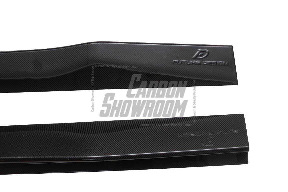 BMW X6 M60I M50I xDrive40i G06 (Fits Pre-LCI& LCI) 2020 2021 2022 2023 2024 & X6M X6MC F96 (Fits Pre-LCI& LCI) 2020 2021 2022 2023 2024 with Aftermarket Parts - Side Skirts Carbon Fiber / FRP from Future Design