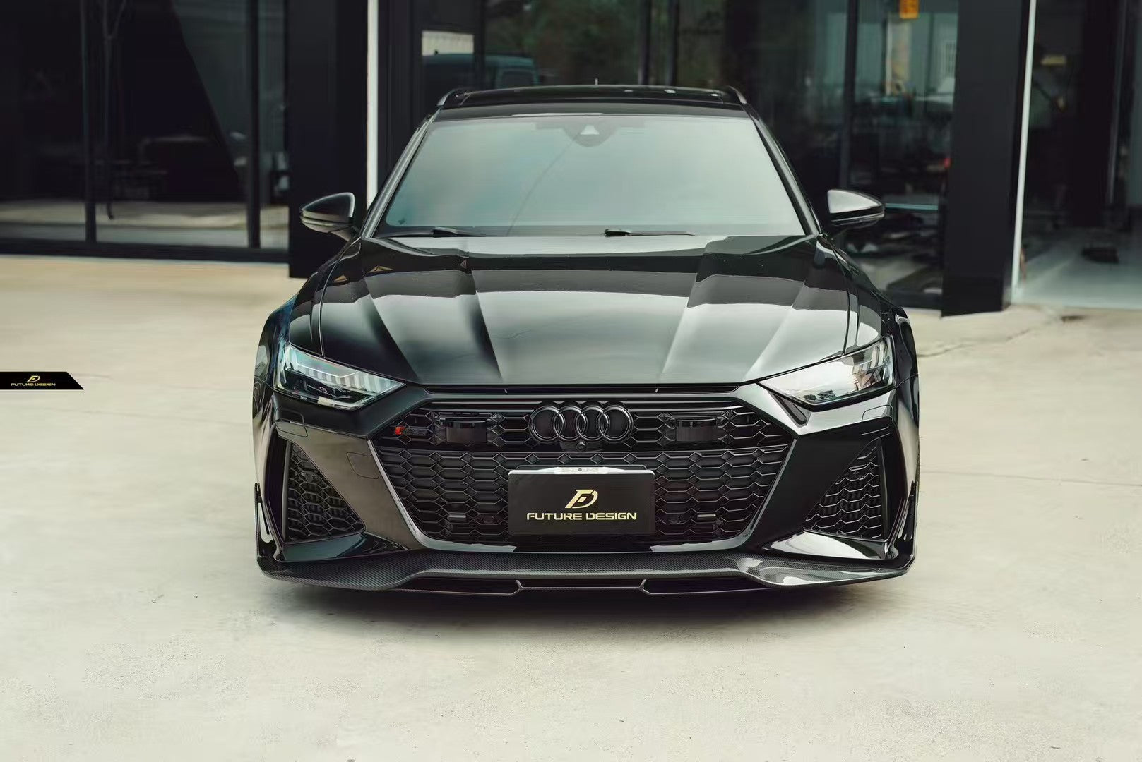 Future Design Blaze Carbon Fiber FRONT LIP SPLITTER for Audi RS6 RS7 C8 2020-ON - Performance SpeedShop