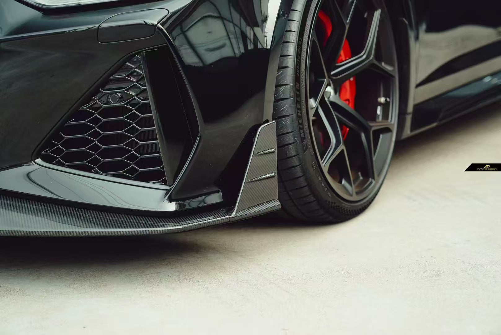 Future Design Blaze Carbon Fiber FRONT LIP SPLITTER for Audi RS6 RS7 C8 2020-ON - Performance SpeedShop