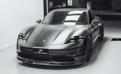 Future Design FD V2 Carbon Fiber FRONT LIP SPLITTER for Porsche Taycan Base 4S GTS