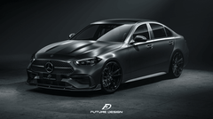 Future Design Carbon Fiber FD FRONT LIP (3 Pcs)  for Mercedes Benz C-Class C43 AMG C300 W206 S206 2021-ON Carbon Fiber