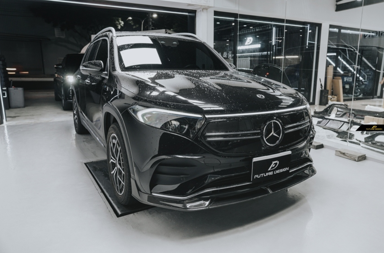 Mercedes Benz EQB 260/EQB 300 4MATIC/EQB 350 4MATIC X243 &nbsp;(Fits Both Pre-Facelift & Facelift) (COMPATIBLE WITH AMG LINE FRONT BUMPER) with Aftermarket Parts - Front Lip Carbon Fiber / FRP