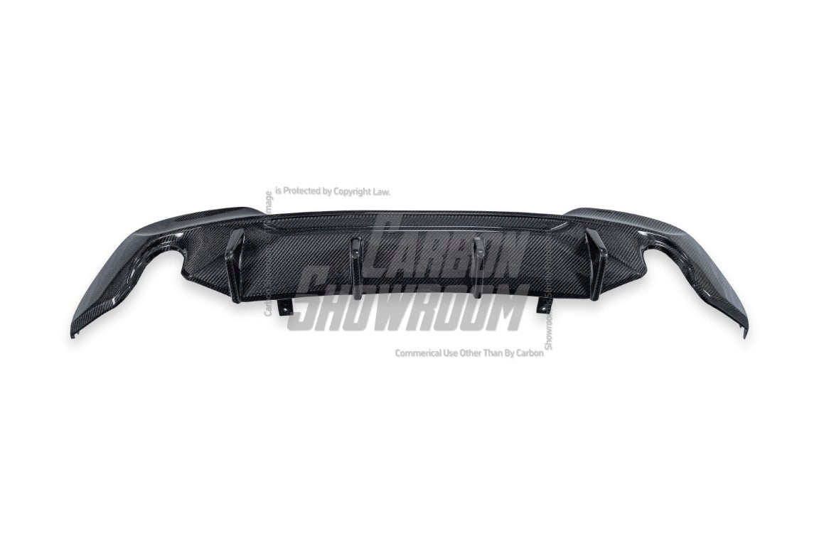 BMW 3 Series 330i M340i G20 G21 Pre-LCI (fitment for 330i requires M-Sport package bumper) 2020 2021 2022 with Aftermarket Parts - MTECH Rear Diffuser Carbon Fiber / FRP