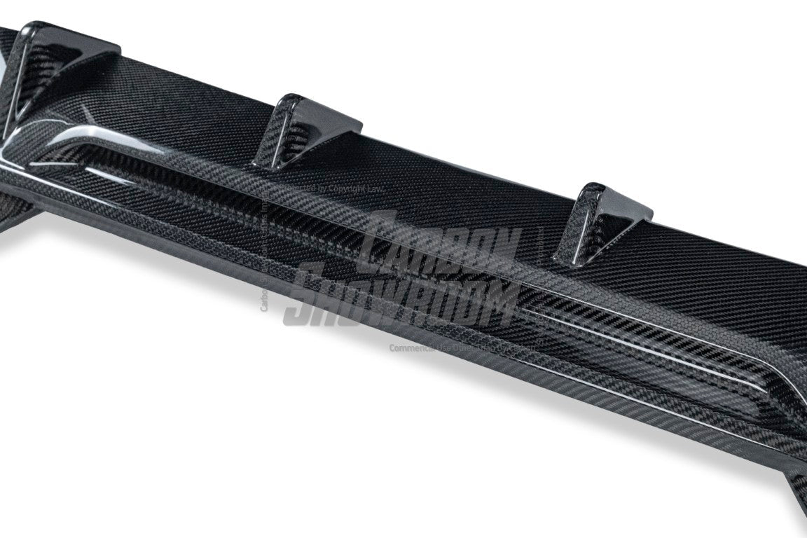BMW 3 Series 330i M340i G20 G21 Pre-LCI (fitment for 330i requires M-Sport package bumper) 2020 2021 2022 with Aftermarket Parts - MTECH Rear Diffuser Carbon Fiber / FRP
