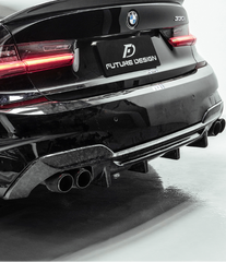 BMW 3 Series 330i M340i G20 G21 Pre-LCI (fitment for 330i requires M-Sport package bumper) 2020 2021 2022 with Aftermarket Parts - MTECH Rear Diffuser Carbon Fiber / FRP