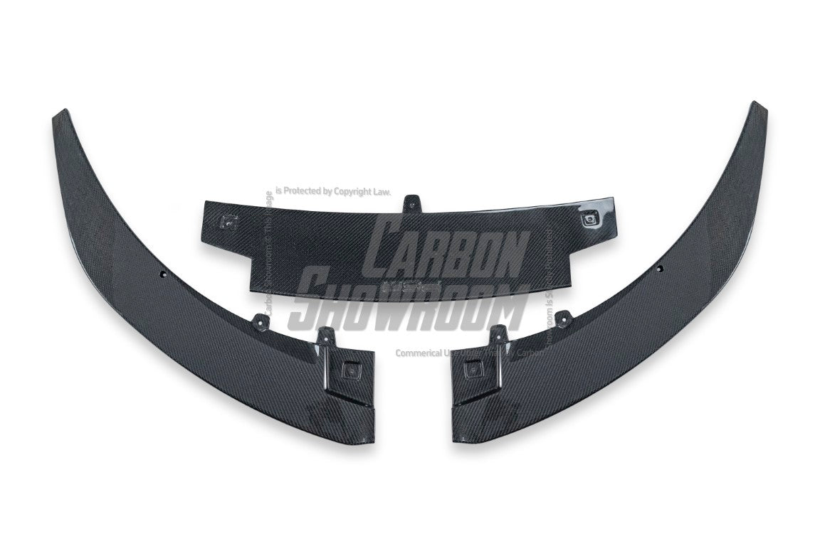Porsche Taycan 9J1 Sedan/Cross Turismo RWD/4S/GTS/Turbo/Turbo S & (RWD/4S/GTS trims will require Sport Design Package) 2020-2024 with Future Design Carbon's Aftermarket Parts - Front Lip PSM Carbon Fiber / FRP