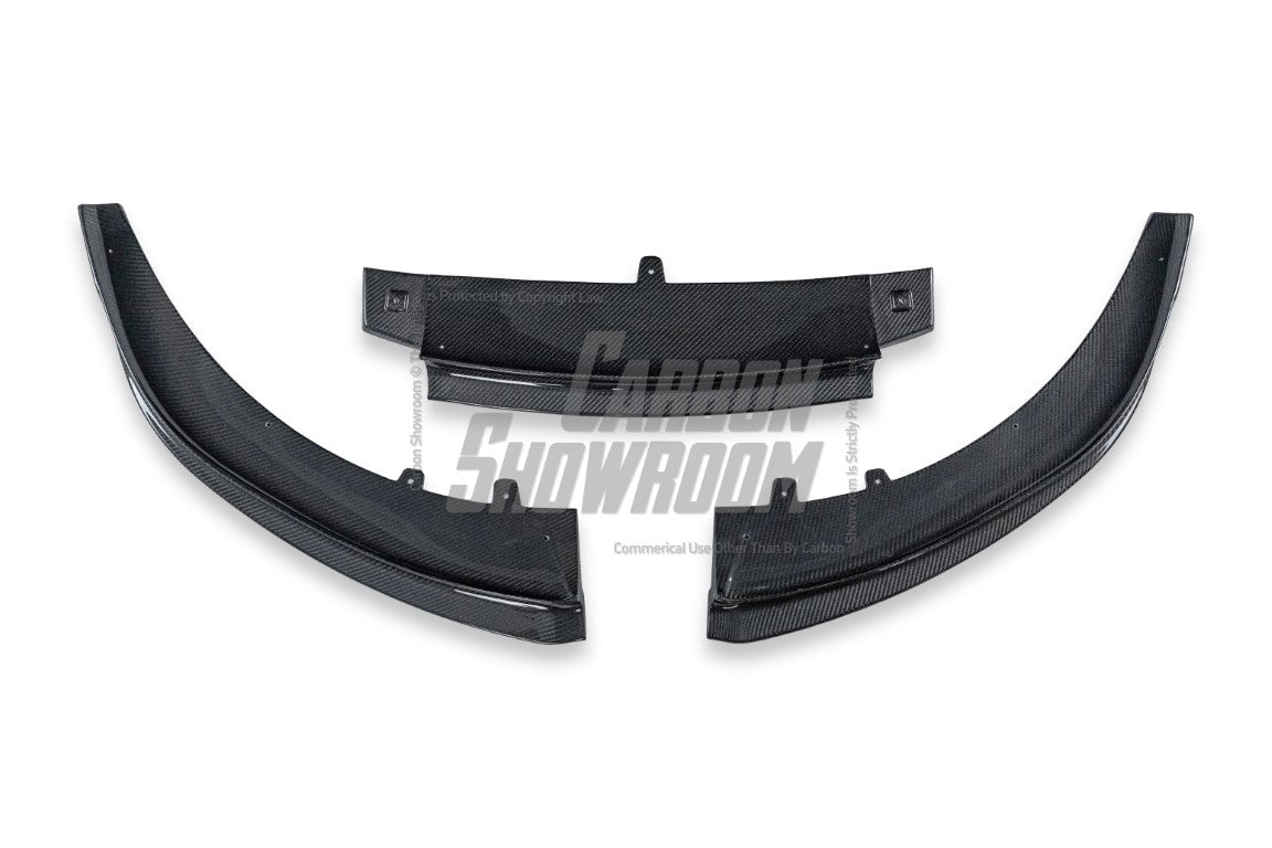 Porsche Taycan 9J1 Sedan/Cross Turismo RWD/4S/GTS/Turbo/Turbo S & (RWD/4S/GTS trims will require Sport Design Package) 2020-2024 with Future Design Carbon's Aftermarket Parts - Front Lip PSM Carbon Fiber / FRP
