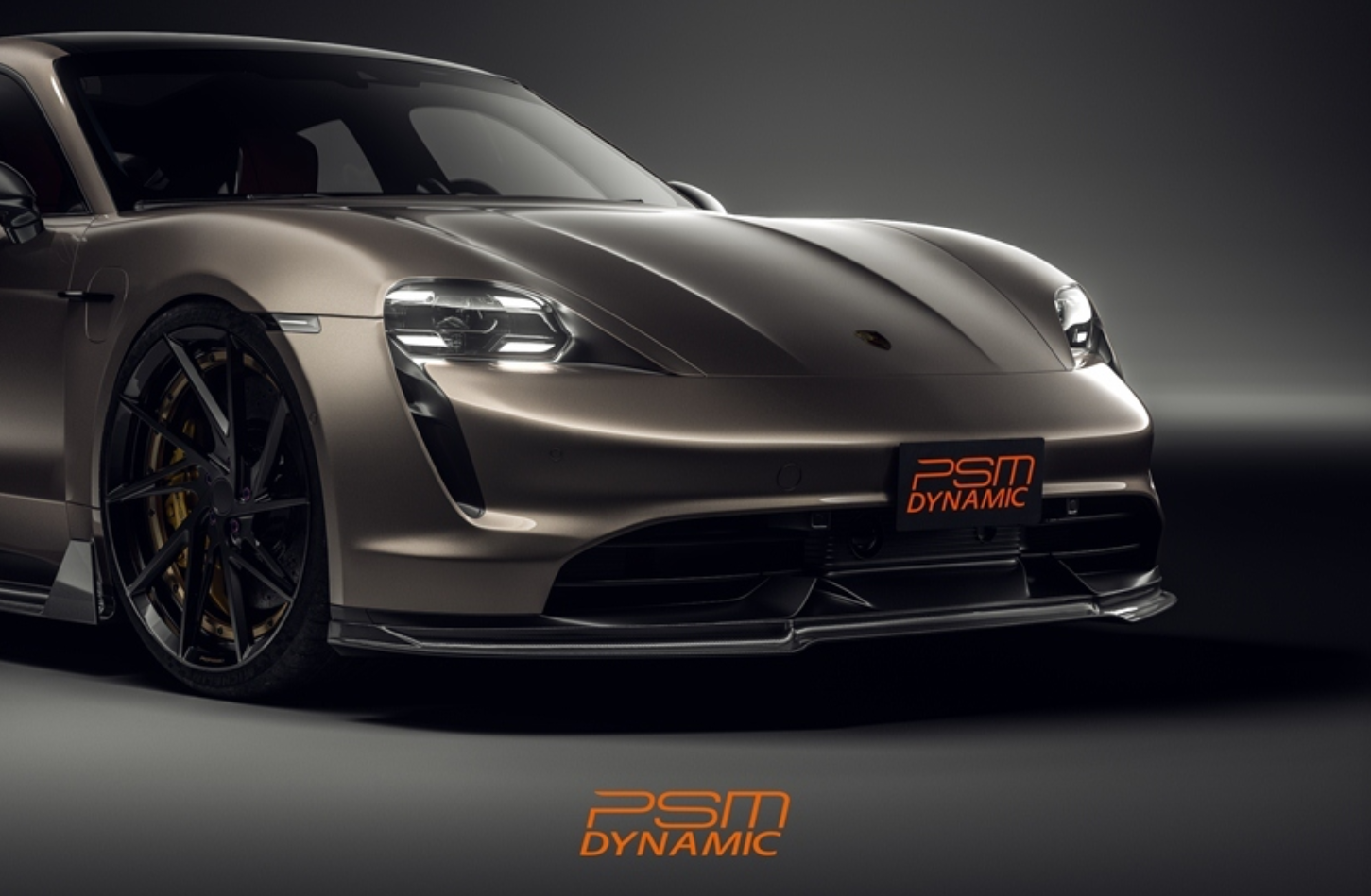 Porsche Taycan 9J1 Sedan/Cross Turismo RWD/4S/GTS/Turbo/Turbo S & (RWD/4S/GTS trims will require Sport Design Package) 2020-2024 with Future Design Carbon's Aftermarket Parts - Front Lip PSM Carbon Fiber / FRP