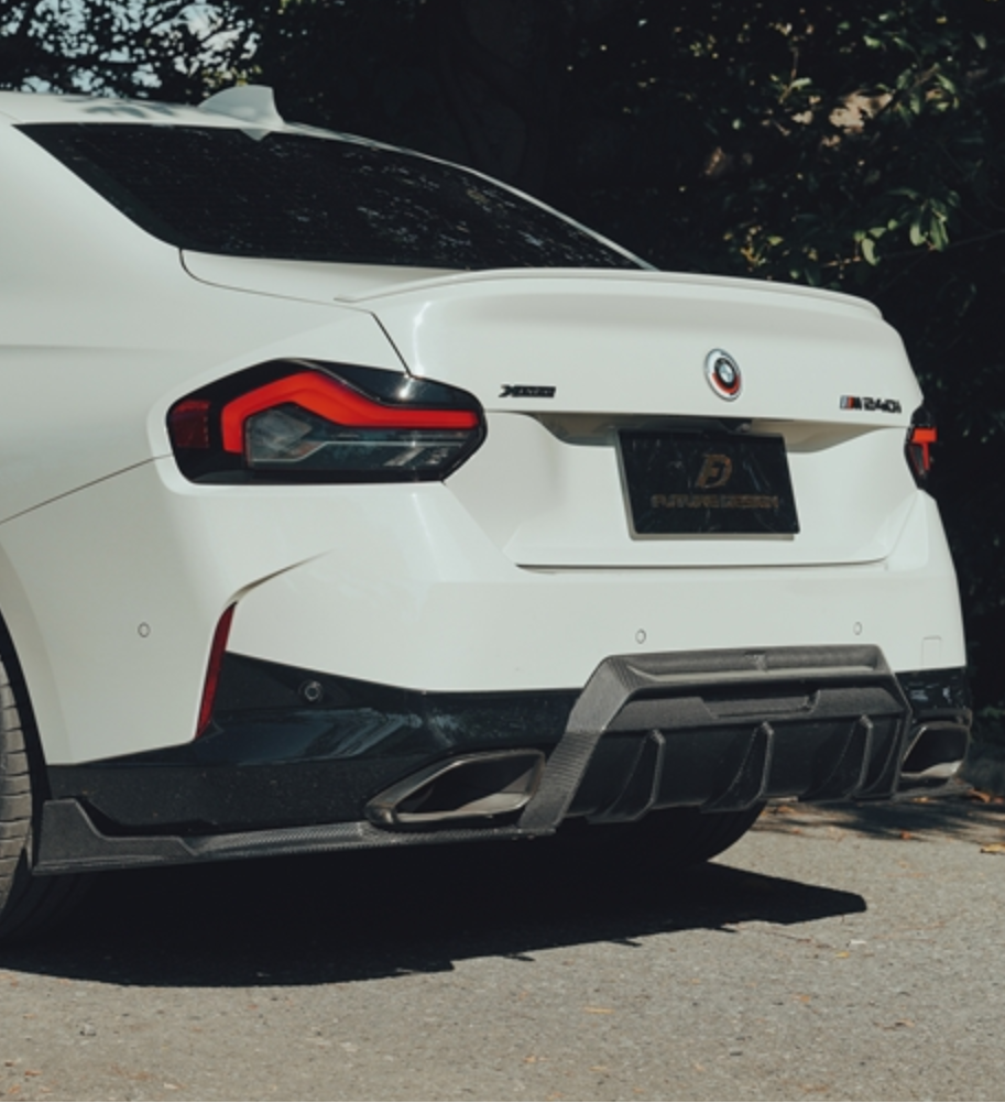 BMW 2 Series G42 230i (With M-Package Bumper) M240i 2022-ON with Future Design Carbon's Aftermarket Parts - Rear Diffuser Carbon Fiber / FRP