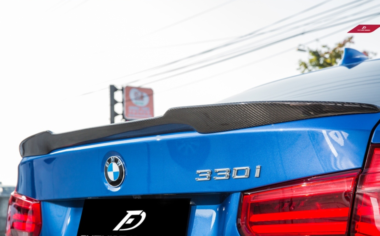 BMW 3 Series 340i 335i 330i 328i 320i 318i 335d 330d 325d 320d 318d 316d F30 Sedan 2012 2013 2014 2015 2016 2017 2018 2019 & M3 F80 Sedan 2014 2015 2016 2017 2018 with Aftermarket Parts - Rear Spoiler Carbon Fiber / FRP