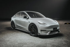 Tesla Model Y Performance AWD Long Range RWD Standard 2020 2021 2022 2023 2024 2025 with Aftermarket Parts - Side Skirts Carbon Fiber / FRP