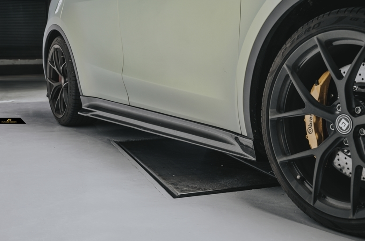 Tesla Model Y Performance AWD Long Range RWD Standard 2020 2021 2022 2023 2024 2025 with Aftermarket Parts - Side Skirts Carbon Fiber / FRP