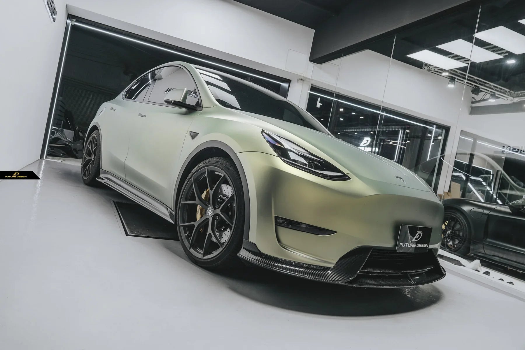 Tesla Model Y Performance AWD Long Range RWD Standard 2020 2021 2022 2023 2024 2025 with Aftermarket Parts - Side Skirts Carbon Fiber / FRP