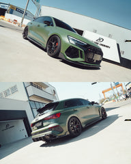 Audi RS3 8Y 2022 2023 2024 with Aftermarket Parts - V1 Side Skirts Pre-preg Carbon Fiber from Future Design