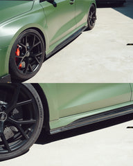 Audi RS3 8Y 2022 2023 2024 with Aftermarket Parts - V1 Side Skirts Pre-preg Carbon Fiber from Future Design