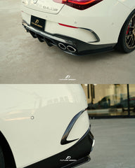 Future Design FD GT Carbon Fiber Rear Bumper Canards For CLA C118 X118 CLA45 CLA35 CLA250 2020-2024