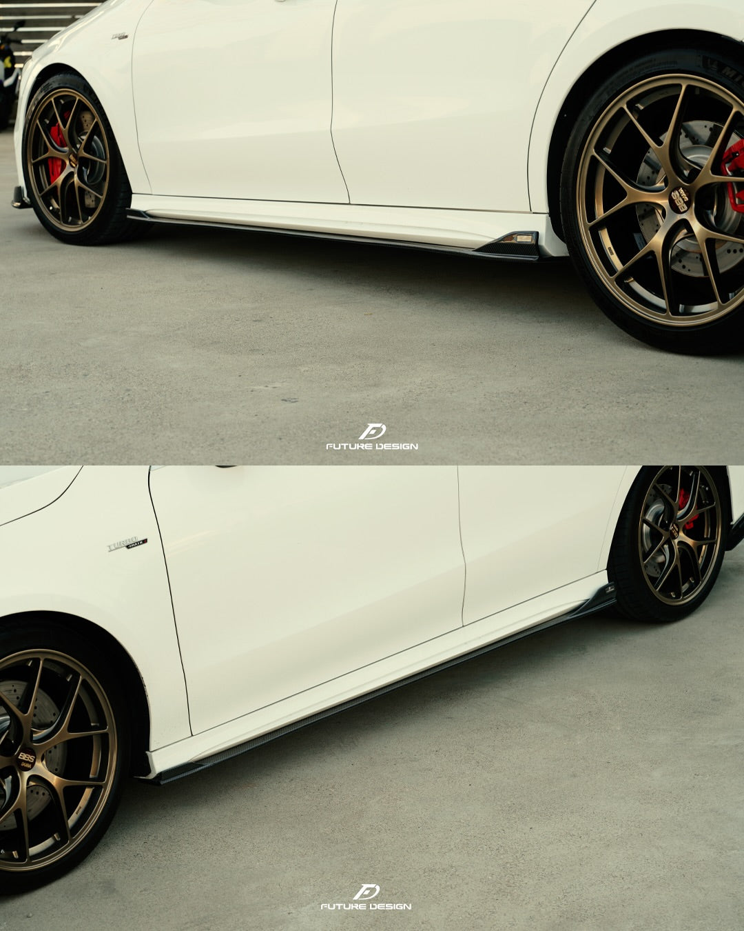 Future Design Carbon FD GT Carbon Fiber Side Skirts for 2020-ON C118 CLA45 CLA35 CLA250 - Performance SpeedShop