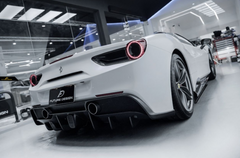 Ferrari 488 GTB & Spider 2016 2017 2018 2019 2020 with Aftermarket Parts - NVT Style Bumper Diffuser Upper Trim Carbon Fiber / FRP from Future Design
