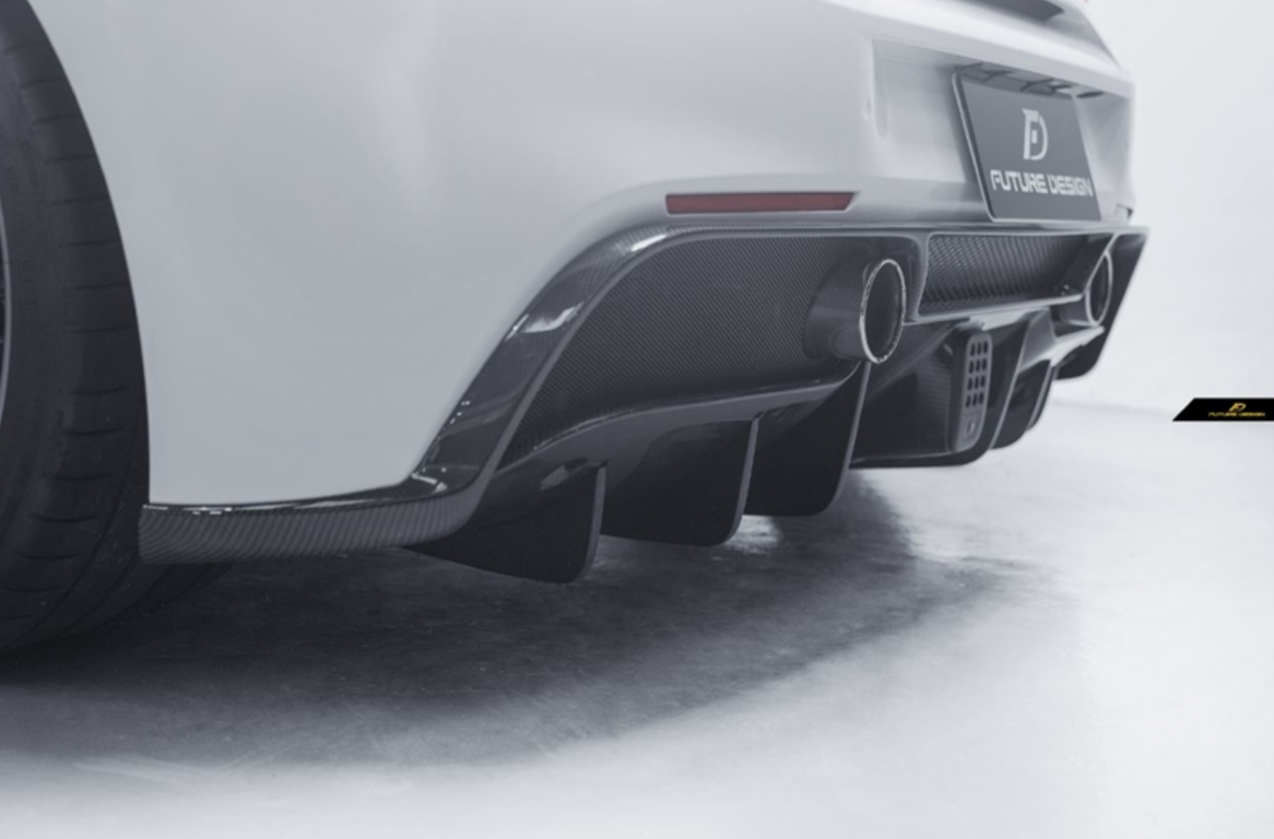 Ferrari 488 GTB & Spider 2016 2017 2018 2019 2020 with Aftermarket Parts - NVT Style Bumper Diffuser Upper Trim Carbon Fiber / FRP from Future Design