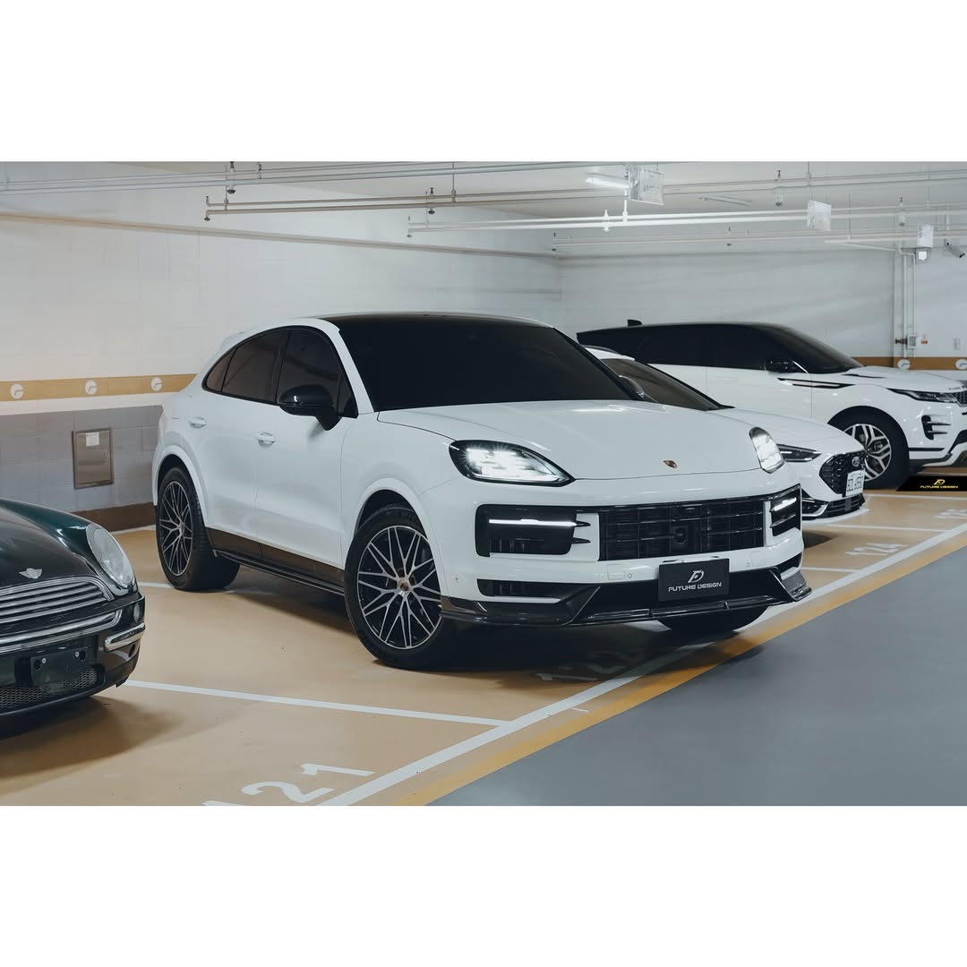 Future Design Carbon Fiber FRONT LIP SPLITTER for Porsche Cayenne Coupe 9Y3 - Performance SpeedShop