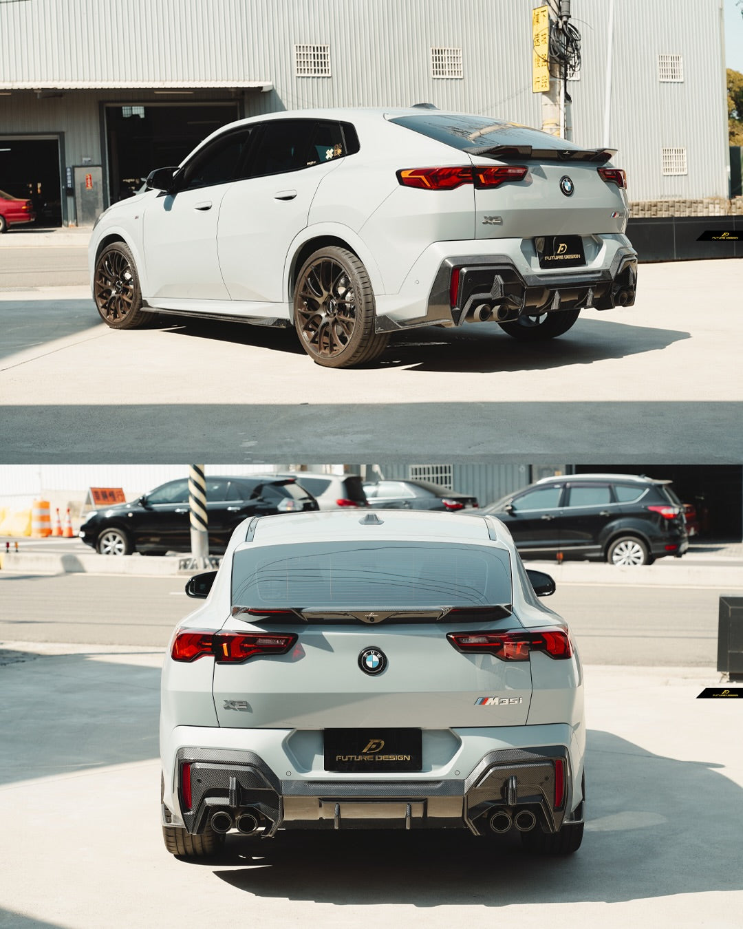 BMW X2 IX2 sDrive28i xDrive28i U10 (with M-Sport bumper) 2024-ON with Aftermarket Parts - Rear Diffuser Dry Pre-preg Carbon Fiber / FRP from Future Design