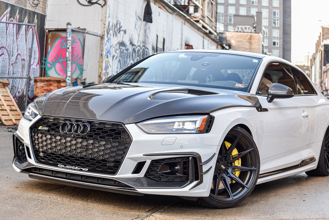 Audi RS5 S5 A5 B9 B9.5 2017-ON with Aftermarket Parts - V1 Hood Bonnet Carbon Fiber / FRP from Future Design