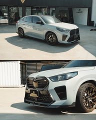 BMW X2 IX2 M35i sDrive28i xDrive28i U10 (with M-Sport bumper) 2024-ON with Aftermarket Parts - V2 Front Lip Pre-preg Carbon Fiber / FRP from Future Design