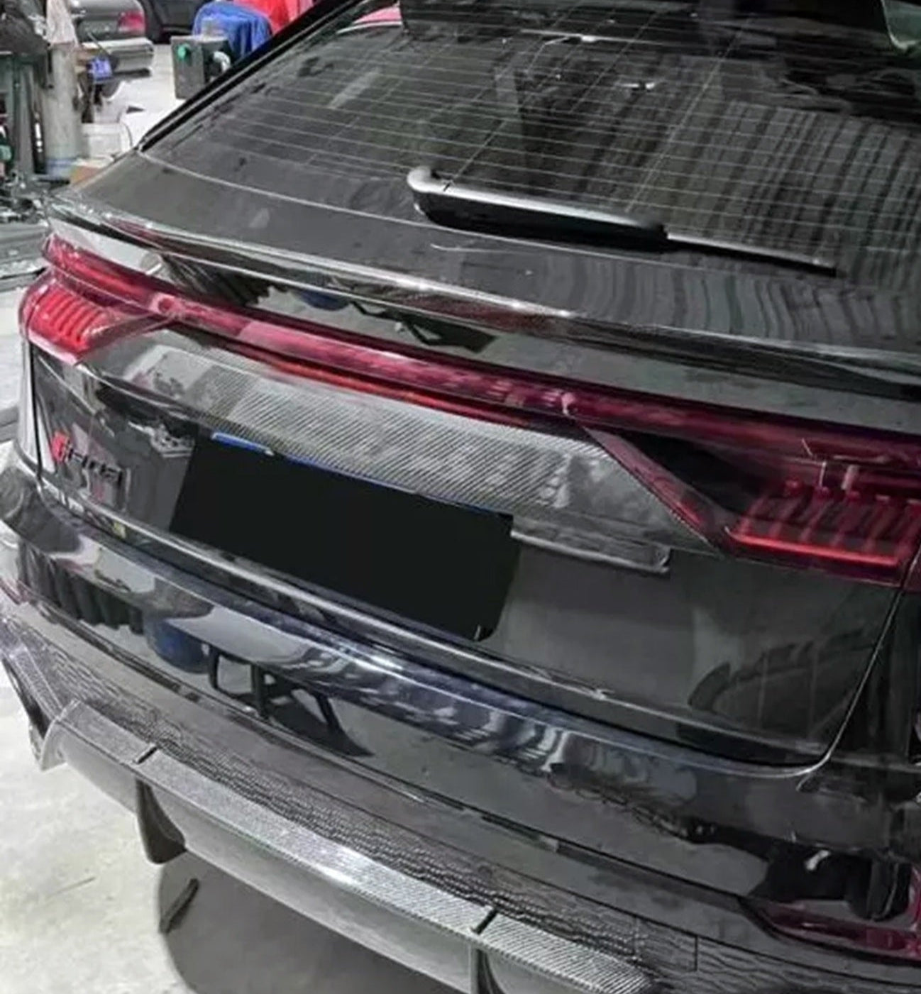 Audi RSQ8 SQ8 Q8 2020-ON with Aftermarket Parts - Rear Hatch Trunk Trim Pre-preg Carbon Fiber from Geex Village