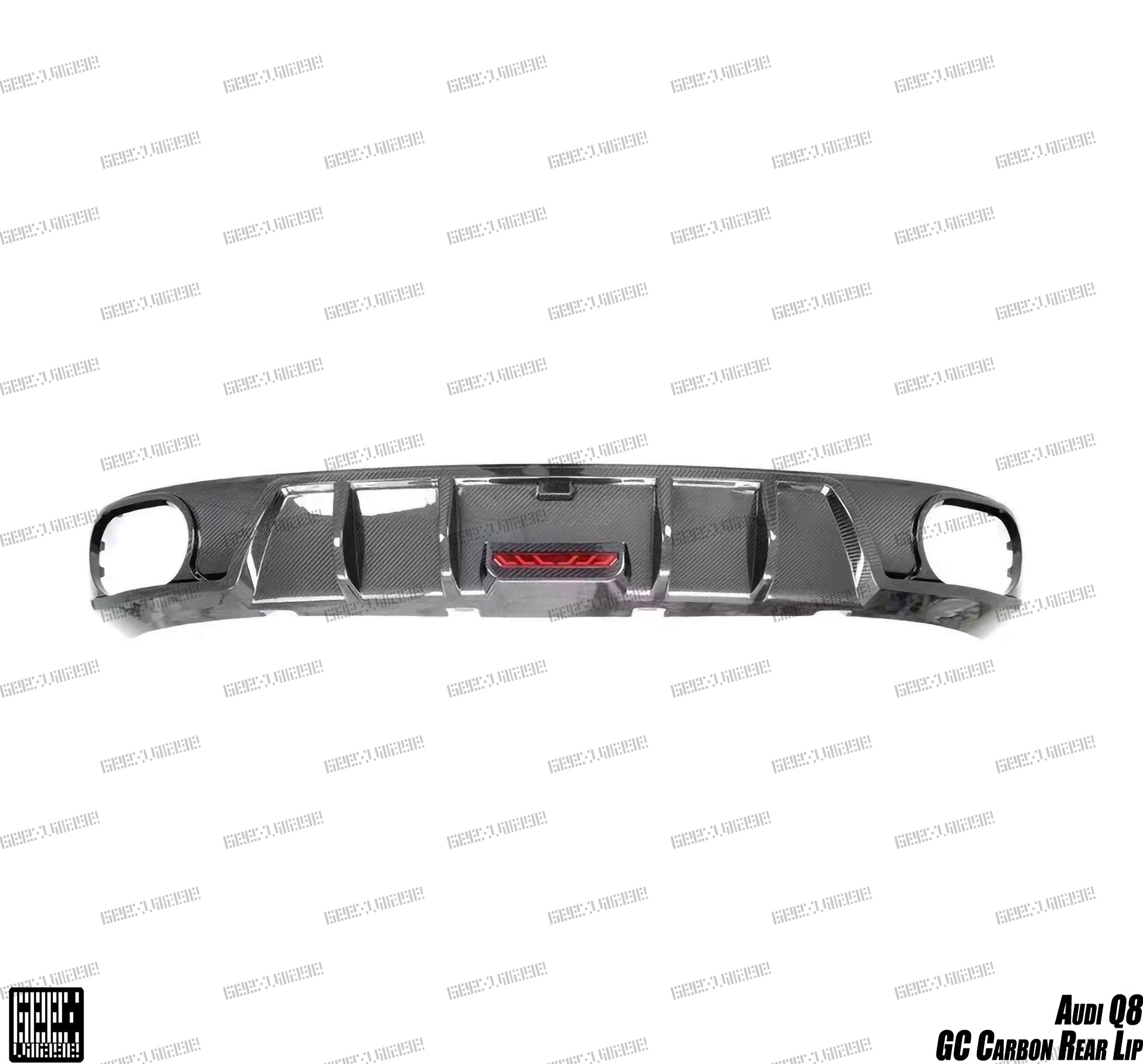 Audi SQ8 Q8 (Exhaust tips not included) 2020-ON with Aftermarket Parts - GC Style Rear Diffuser Pre-preg Carbon Fiber from Geex Village