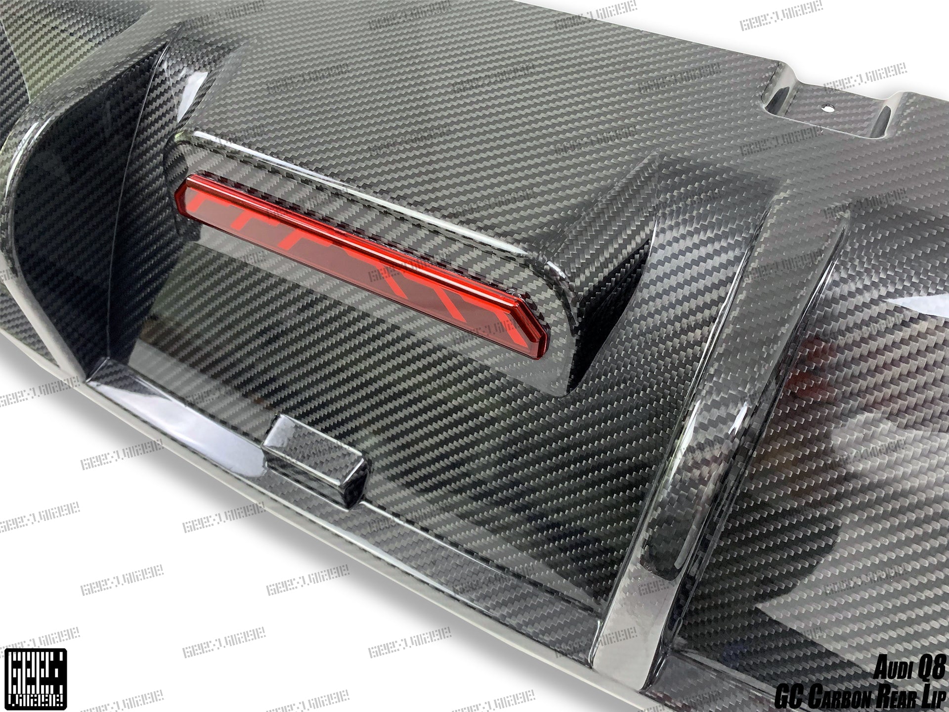 Audi SQ8 Q8 (Exhaust tips not included) 2020-ON with Aftermarket Parts - GC Style Rear Diffuser Pre-preg Carbon Fiber from Geex Village