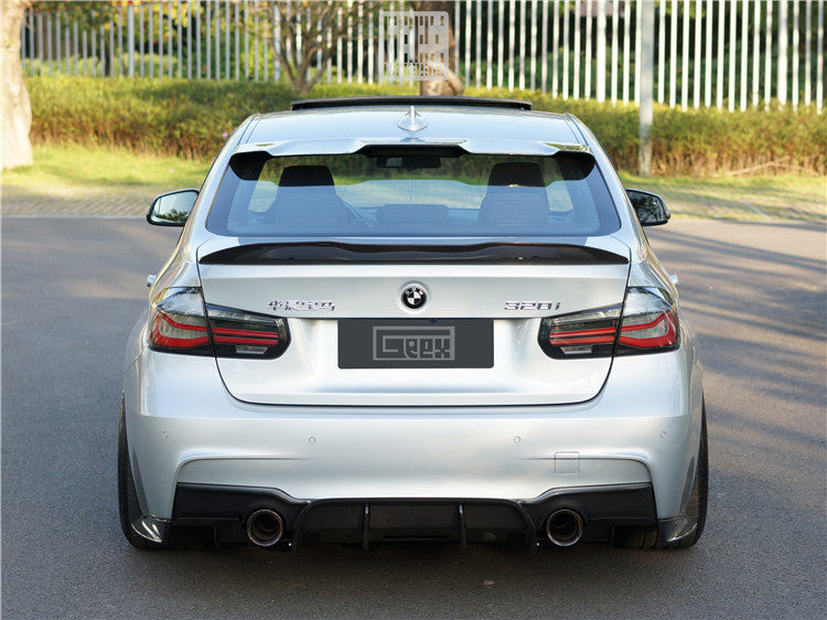 BMW 3 Series 340i 335i 330i 328i 320i 318i 335d 330d 325d 320d 318d 316d F30 Sedan 2012 2013 2014 2015 2016 2017 2018 2019 with Aftermarket Parts - Rear Lip Spoiler Carbon Fiber from Geex Village