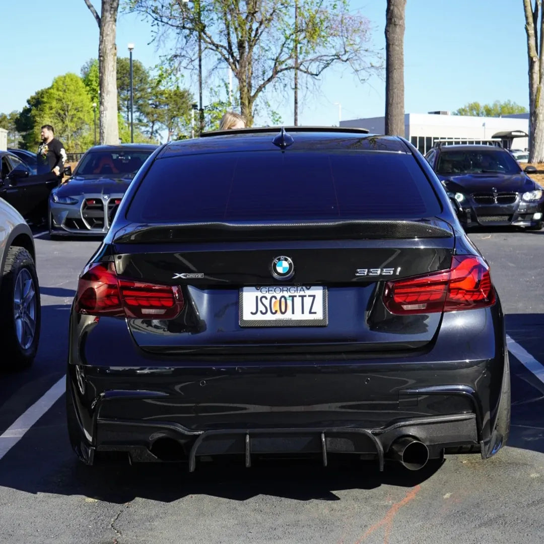 BMW 3 Series 340i 335i 330i 328i 320i 318i 335d 330d 325d 320d 318d 316d F30 Sedan 2012 2013 2014 2015 2016 2017 2018 2019 with Aftermarket Parts - Rear Lip Spoiler Carbon Fiber from Geex Village