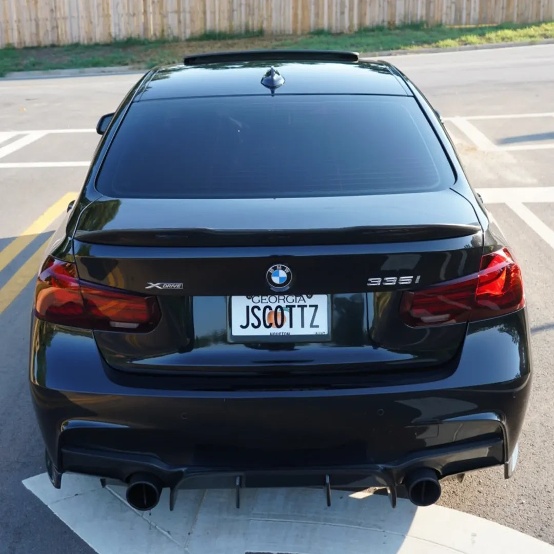 BMW 3 Series M Sport 340i 335i F30 2012 2013 2014 2015 2016 2017 2018 2019 with Aftermarket Parts - Rear Diffuser & Rear Diffuser Undertray Carbon Fiber from Geex Village