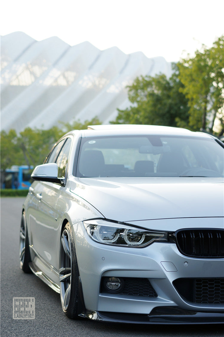 BMW 3 Series M Sport 340i 335i F30 F31 2012 2013 2014 2015 2016 2017 2018 2019 with Aftermarket Parts - V1 Front Lip & Front Side Splitters Carbon Fiber from Geex Village