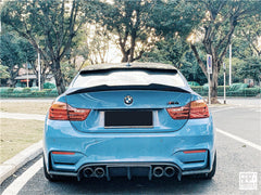 BMW 4 Series 440i 435i 430i 428i F32 Coupe 2014 2015 2016 2017 2018 2019 2020 & M4 F82 Coupe 2014 2015 2016 2017 2018 2019 2020 with Aftermarket Parts - Rear Roof Spoiler Carbon Fiber from Geex Village