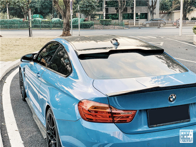 BMW 4 Series 440i 435i 430i 428i F32 Coupe 2014 2015 2016 2017 2018 2019 2020 & M4 F82 Coupe 2014 2015 2016 2017 2018 2019 2020 with Aftermarket Parts - Rear Roof Spoiler Carbon Fiber from Geex Village