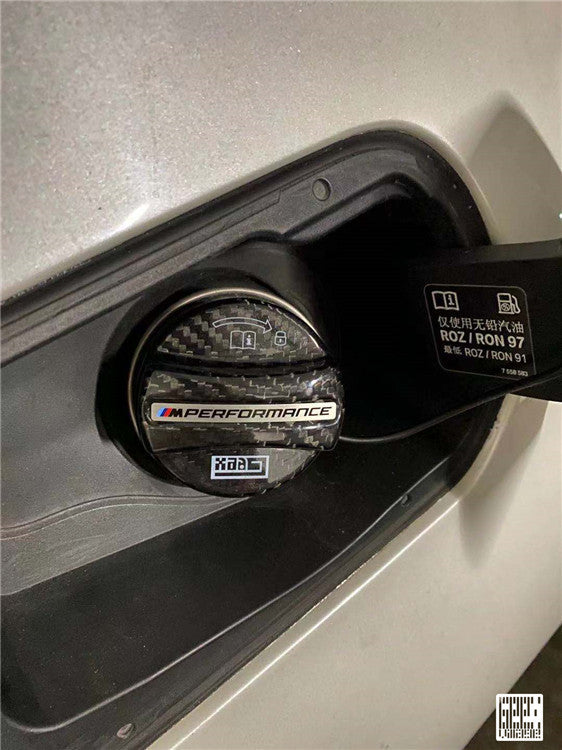 BMW M3 M3C M3CS F80 F81 2014 2015 2016 2017 2018 & M4 M4C M4CS M4CSL F82 F83 2014 2015 2016 2017 2018 2019 2020 with Aftermarket Parts - MP M Performance Style Fuel Filler Cap Carbon Fiber from Geex Village
