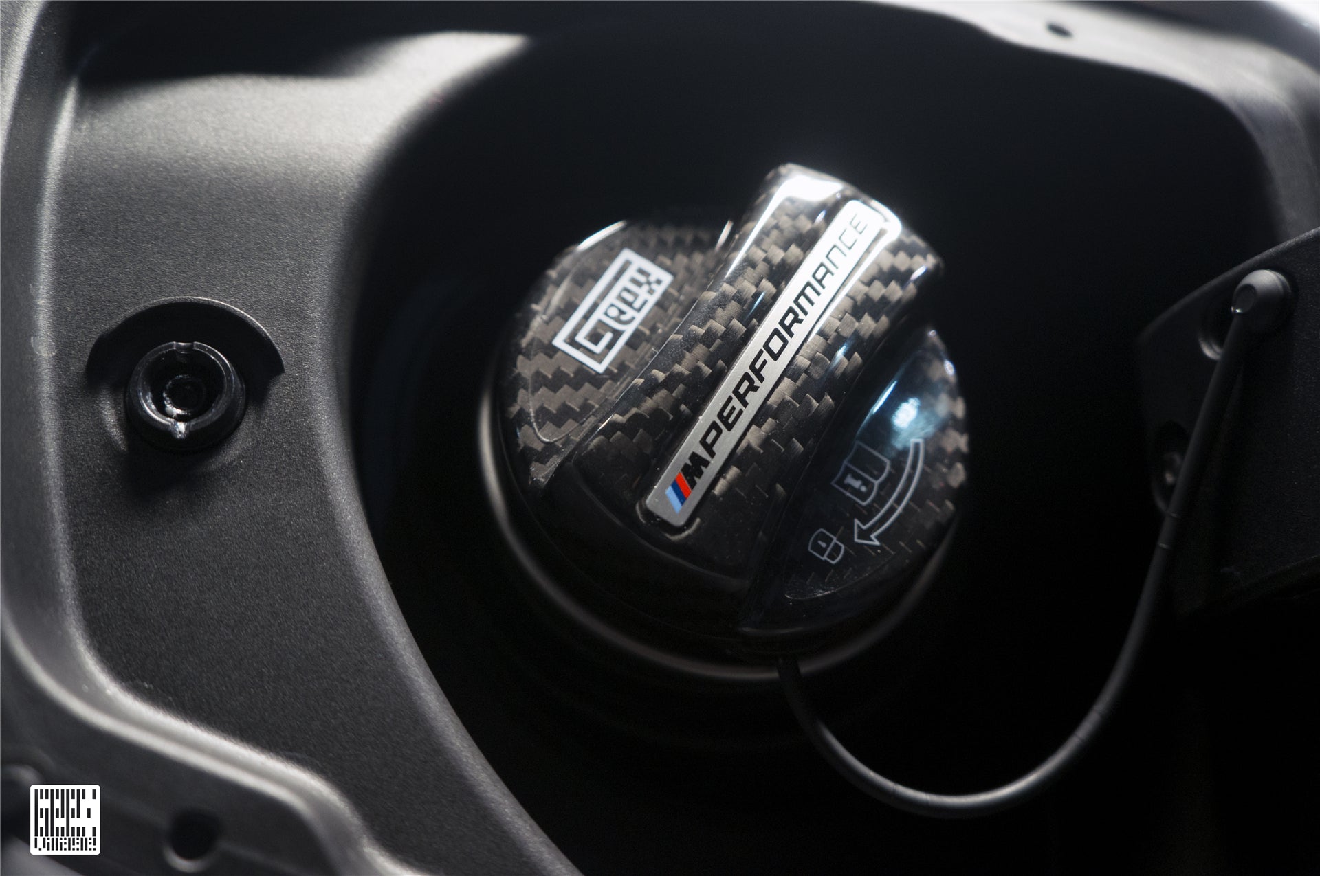 BMW M3 M3C M3CS F80 F81 2014 2015 2016 2017 2018 & M4 M4C M4CS M4CSL F82 F83 2014 2015 2016 2017 2018 2019 2020 with Aftermarket Parts - MP M Performance Style Fuel Filler Cap Carbon Fiber from Geex Village
