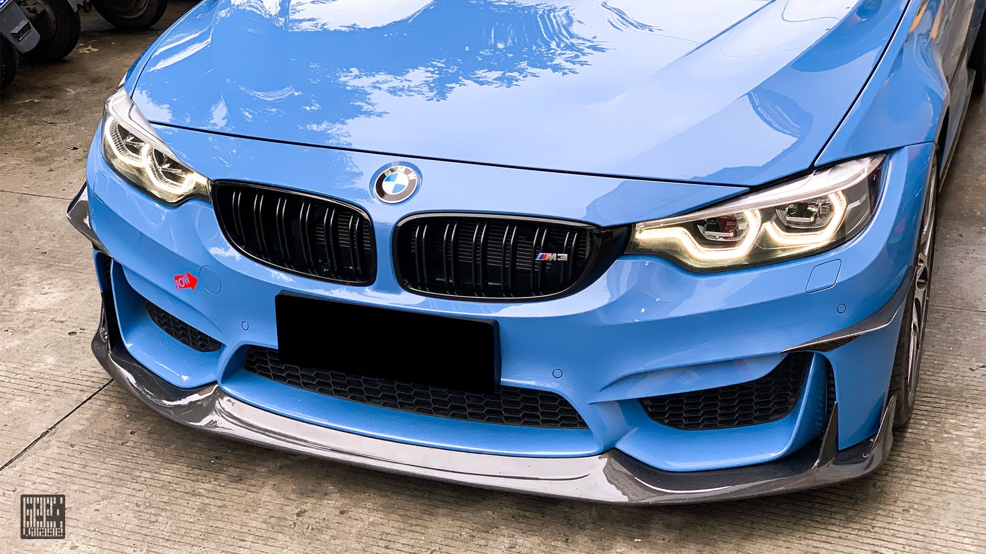 BMW M3CS M3C M3 F81 F80 2014 2015 2016 2017 2018 & M4CS M4C M4 F83 F82 2014 2015 2016 2017 2018 2019 2020 with Aftermarket Parts - Front Lip Carbon Fiber from Geex Village