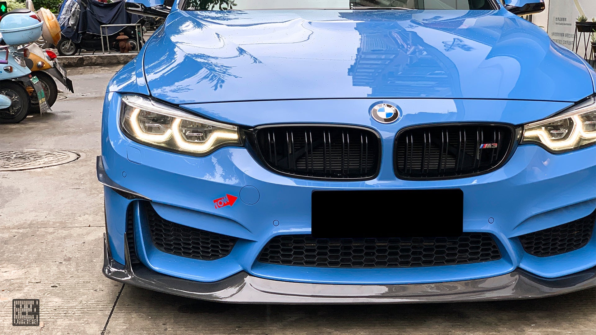 BMW M3CS M3C M3 F81 F80 2014 2015 2016 2017 2018 & M4CS M4C M4 F83 F82 2014 2015 2016 2017 2018 2019 2020 with Aftermarket Parts - Front Lip Carbon Fiber from Geex Village