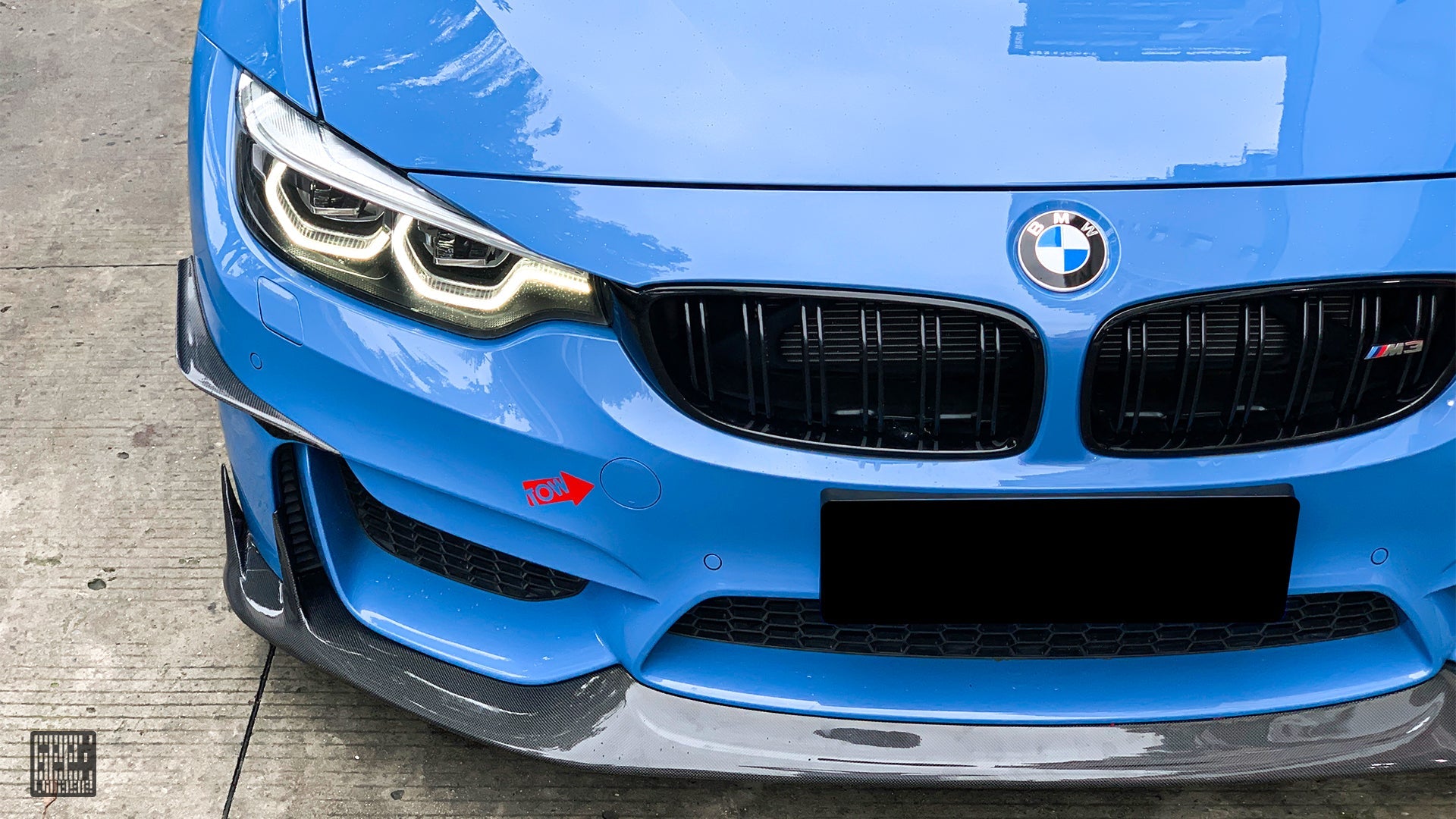 BMW M3CS M3C M3 F81 F80 2014 2015 2016 2017 2018 & M4CS M4C M4 F83 F82 2014 2015 2016 2017 2018 2019 2020 with Aftermarket Parts - Front Lip Carbon Fiber from Geex Village