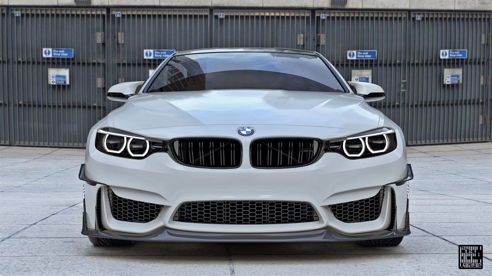 BMW M3CS M3C M3 F81 F80 2014 2015 2016 2017 2018 & M4CS M4C M4 F83 F82 2014 2015 2016 2017 2018 2019 2020 with Aftermarket Parts - Front Lip Carbon Fiber from Geex Village
